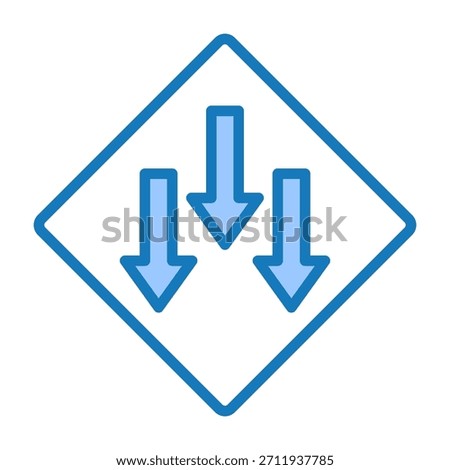 Low Priority Icon Blue Dualtone Design Vector Illustration