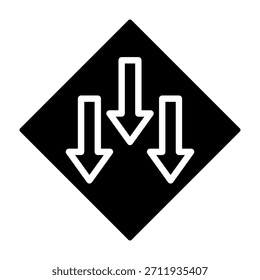 Ilustração de vetor de design de glifo de ícone de baixa prioridade