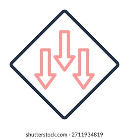 Ilustração de vetor de design de cor de linha de ícone de baixa prioridade