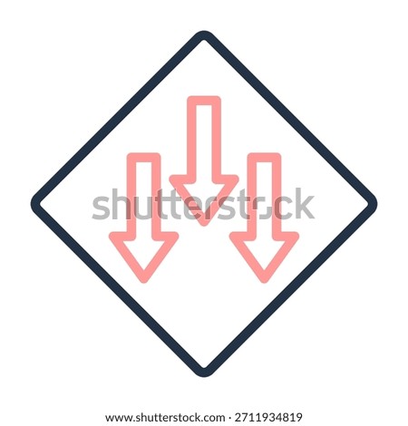 Low Priority Icon Line Color Design Vector Illustration