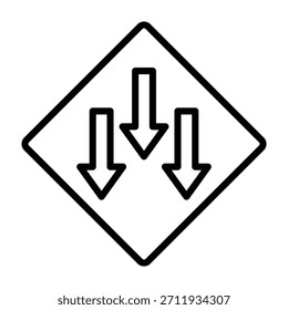Ilustração de vetor de design de linha de ícone de baixa prioridade