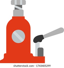Low Profile Welded Vertical Jack Vector Icon Design, Tire Repair Tools and Wheel Shop Equipment on White background, Hydraulic bottle Jack Concept