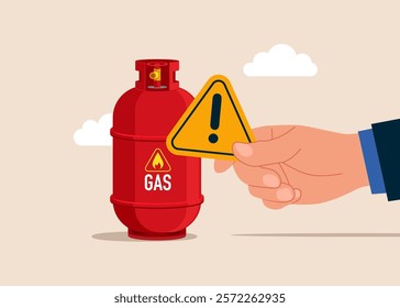 Low quality gas, be careful. Risk of bankruptcy and losses. Volatility and collapse on gas. Flat vector illustration