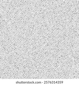 Low quality gray canvas strewn with lint and flecks. Rough fabric made of hemp and cotton. Coarse cloth background. Abstract vector seamless.