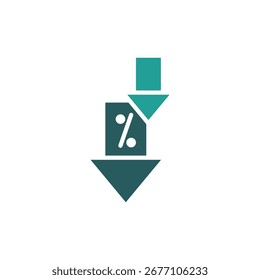 icono de tasa baja. Movimiento editable. Signo de estilo lineal para uso Diseño web, logotipo. Ilustración de símbolo.