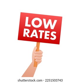 Low rates. Percent down. Cost rate. Vector stock illustration.