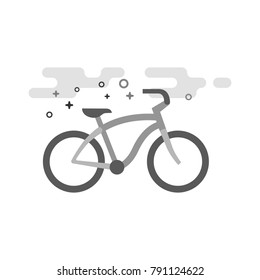 Low Rider Bicycle Icon In Flat Outlined Grayscale Style. Vector Illustration.