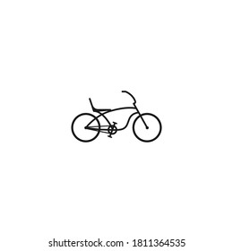 Low Rider Bike Vector Logo Icon Sign Symbol Template. Isolated Object On White Background