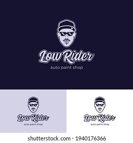 LOW RIDER logo can be used for businesses like Spray Store, Auto Paint Shops, Body  Paint Workshops, Low Rider Challenge Teams.