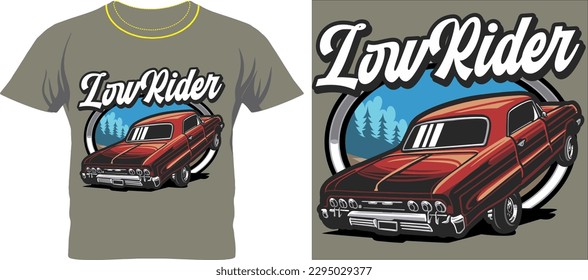 low rider t shirt graphic design vector illustration 