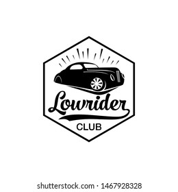 Low Rider Vintage Car Badge Logo Design Vector