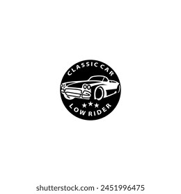 low rider vintage car badge vector logo design