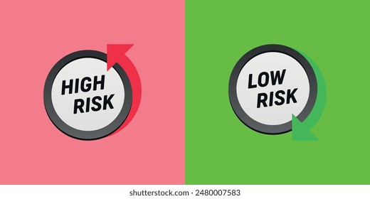 Low risk and high risk arrow icon