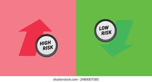 Low risk and high risk arrow icon