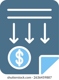 Low Sales Glyph Two Colour Icon