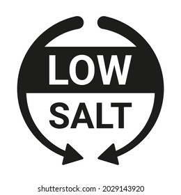 Low Salt Icon. Food And Diet Sign. Arrow Symbol For Products. Vector