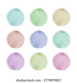 low saturation watercolor circles hand painted