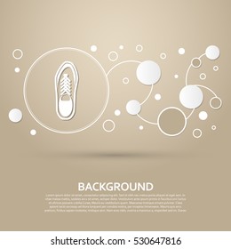 low shoe icon on a brown background with elegant style and modern design infographic. Vector illustration