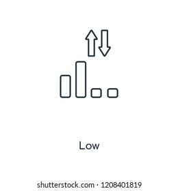Low signal concept line icon. Linear Low signal concept outline symbol design. This simple element illustration can be used for web and mobile UI/UX.