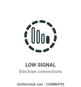 Low signal vector icon on white background. Flat vector low signal icon symbol sign from modern electrian connections collection for mobile concept and web apps design.