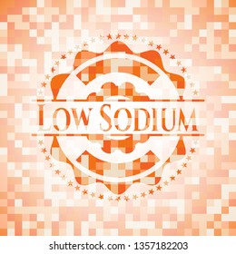 Low Sodium abstract orange mosaic emblem with background