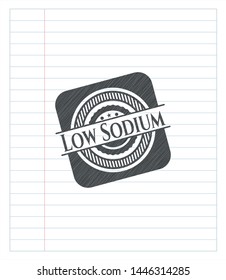 Low Sodium drawn in pencil. Vector Illustration. Detailed.