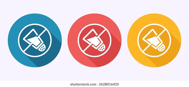 Ilustração de design de ícone de baixo sódio, Sem sinal de sal, Símbolo livre de sal no design de botão de sombra