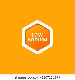 Etiqueta baja de sodio o vector de señal baja de sodio aislado en estilo plano. Mejor vector de etiqueta de bajo contenido de sodio para el elemento de diseño del envase de producto. Simple vector de señal de bajo contenido de sodio para el elemento de diseño del envase.