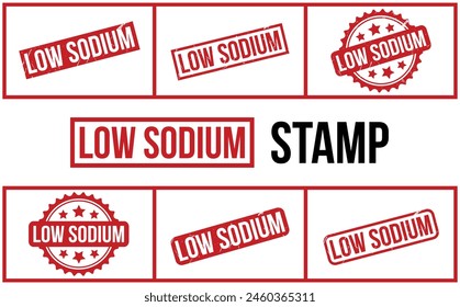 Low Sodium Rubber Stamp Set Vector