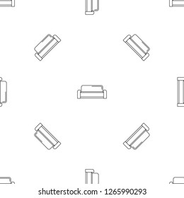 Low sofa icon. Outline illustration of low sofa vector icon for web design isolated on white background
