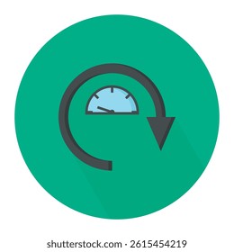 Low speed flat icon vector design, download speed, speed indicator, speedometer flat icon vector design illustration. 