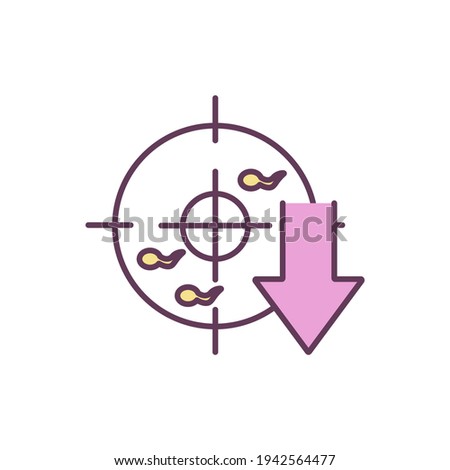 Low sperm count RGB color icon. Male infertility. Inability to conceive child. Oligozoospermia. Abnormal sperm production. Difficulty conceiving. Chronic health problem. Isolated vector illustration Stock photo © 