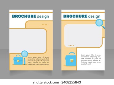 Los trabajos de bajo estrés y ansiedad destacan el diseño de un folleto en blanco. Conjunto de plantillas con espacio de copia para texto. Recopilación de informes corporativos prefabricados. Editable 2 páginas de papel. Nunito Light, fuentes negrita usadas