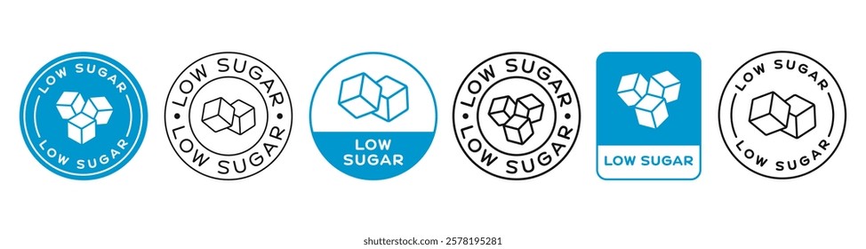 Low Sugar Added Badge Icon Sign Vector Design. 