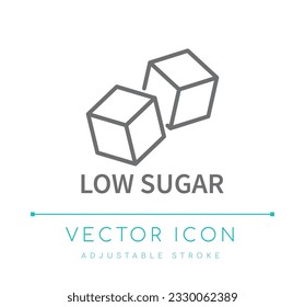 Icono de línea de vectores de alimentos de azúcar bajo