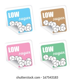 Low Sugar labels, stickers - vector illustration.