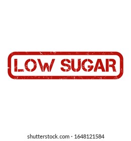Low sugar red stamp text on white