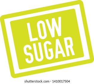 LOW SUGAR stamp on white