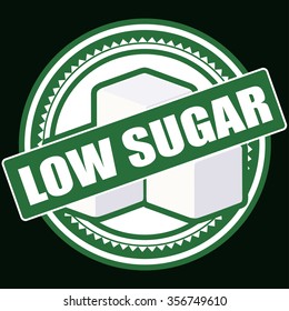 Low sugar sticker. Vector illustration.