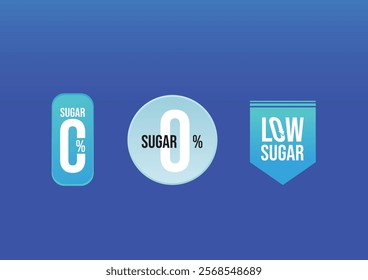 Low sugar zero sugar 100% guarantee icon signage badge