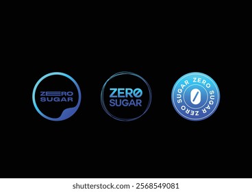 Low sugar zero sugar 100% guarantee icon signage badge