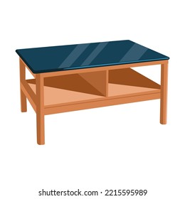 Low table vector illustration. Living room element. Home furniture concept. For home interior design