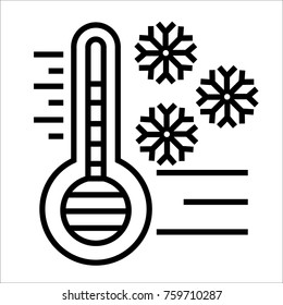 Low temperature black & white outline icon