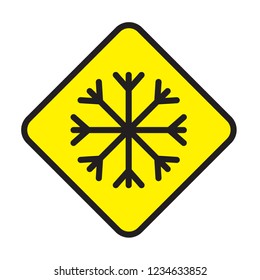 low temperature, caution sign icon vector, modern concept, simple design, avoid and danger symbol