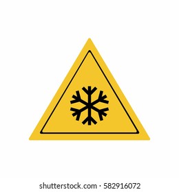 Low temperature or freezing condition sign vector design isolated on white background