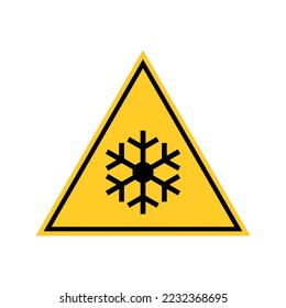 Símbolo de peligro de temperatura baja, advertencia para tener cuidado con la temperatura muy fría