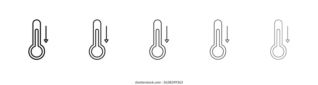 Low Temperature icon in black. Vector illustration for graphic design