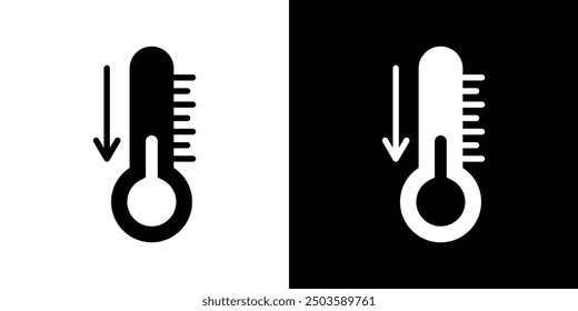 Niedertemperatur-Symbol Umriss eines flachen Vektorsatzes