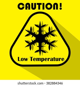 LOW TEMPERATURE ICON on a yellow background