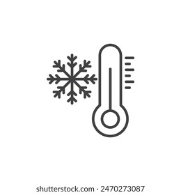 Low Temperature icon pack. Low thermometer vector sign. Cool temperature symbol.